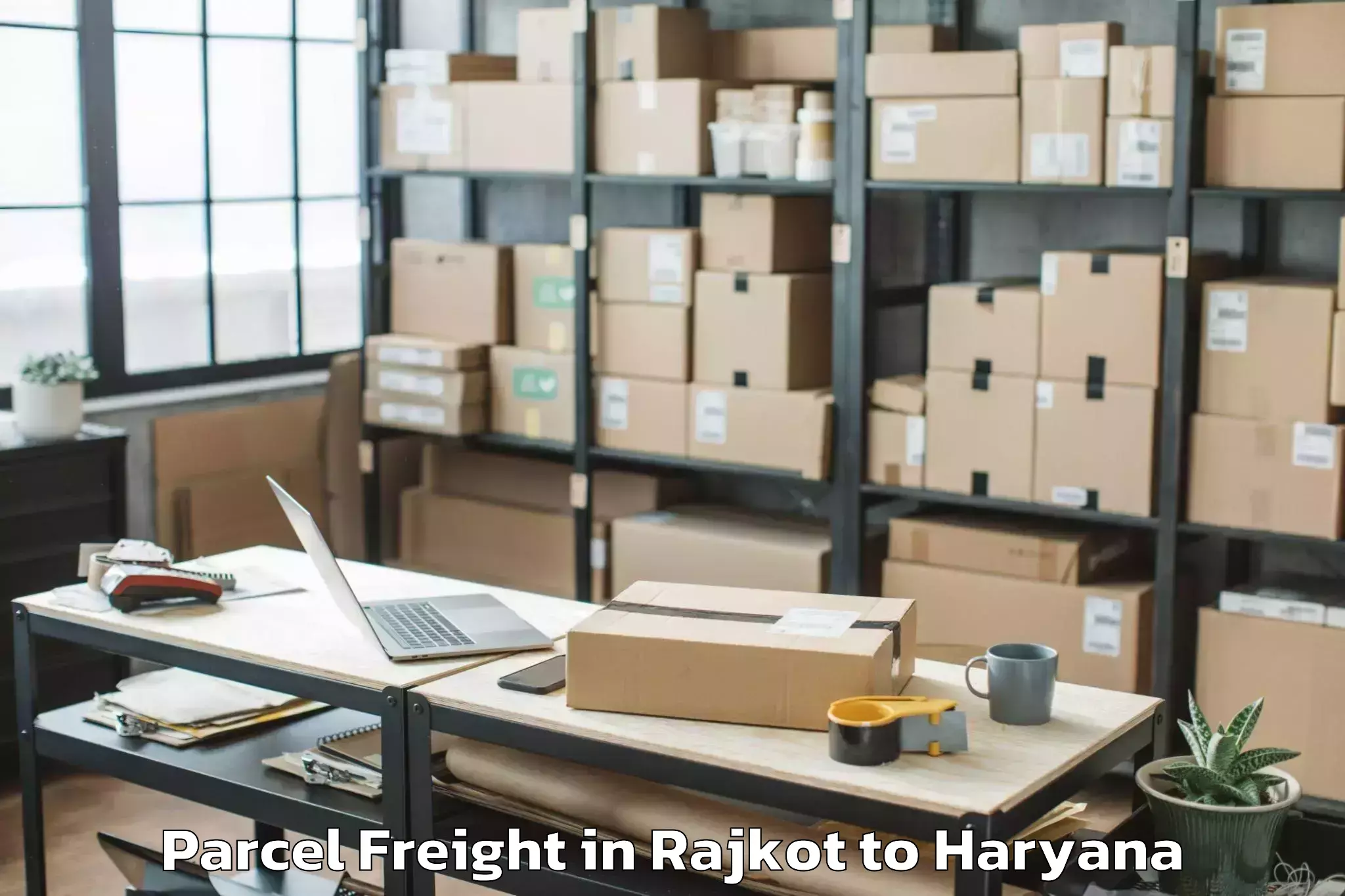 Leading Rajkot to Ateli Mandi Parcel Freight Provider